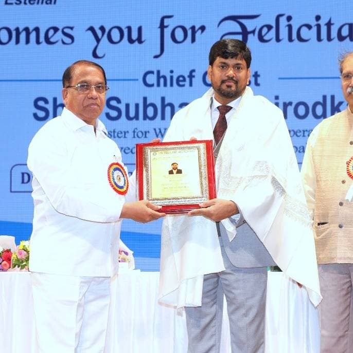 Director Sir getting felicitated by Hon'ble Cabinet Minister, Govt of Goa Shri Subhash Shirodkar ji.